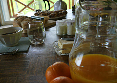 Table d'hôtes produits frais petit dejeuner